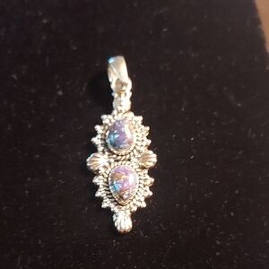 Vintage Sterling Silver Opal Pendant